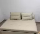 米白科技布推拉沙发床，小户型两用